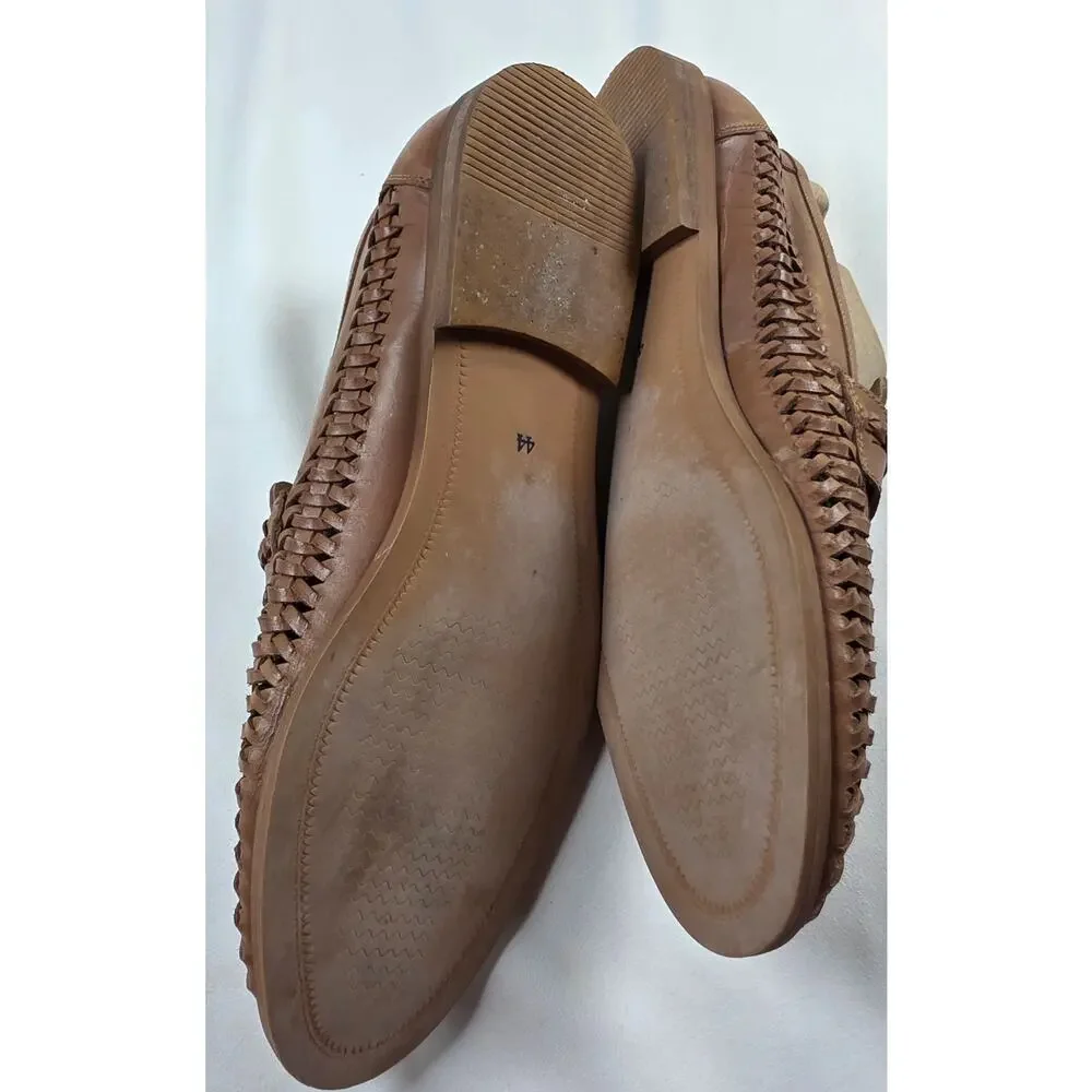 Rustic Asphalt Men's Pointy End Woven Penny Loafers Size 11